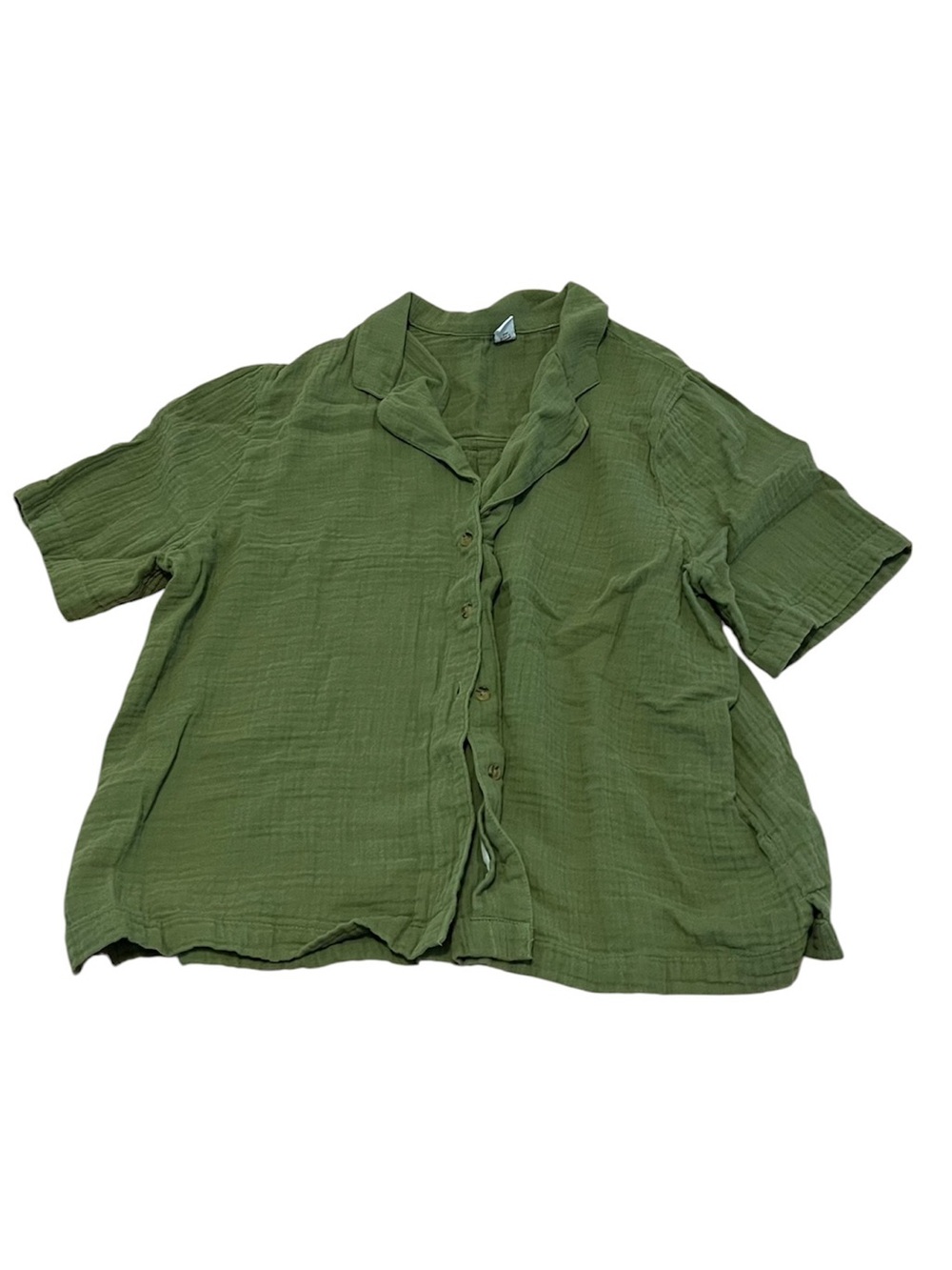 Green Old Navy Linen Button Up Top Shirt Medium